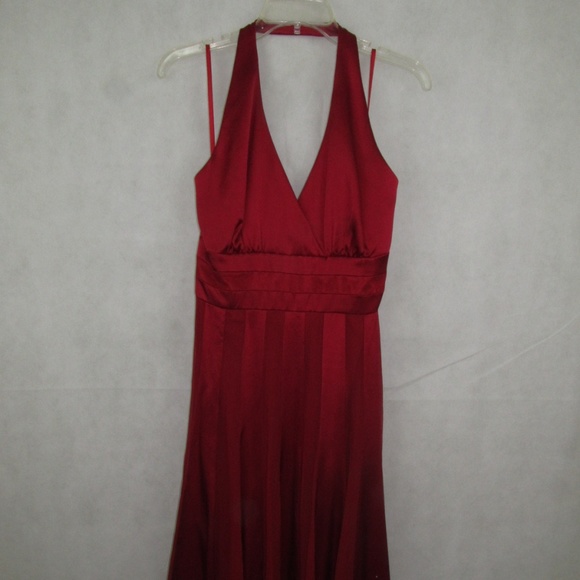 Calvin Klein Halter Dress Size 10 100% Silk Red - Picture 5 of 8